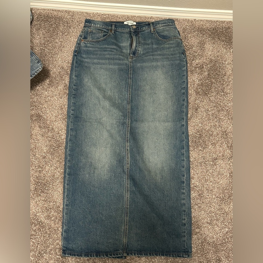 Reformation Daria Ultra High Rise Denim Maxi Skirt